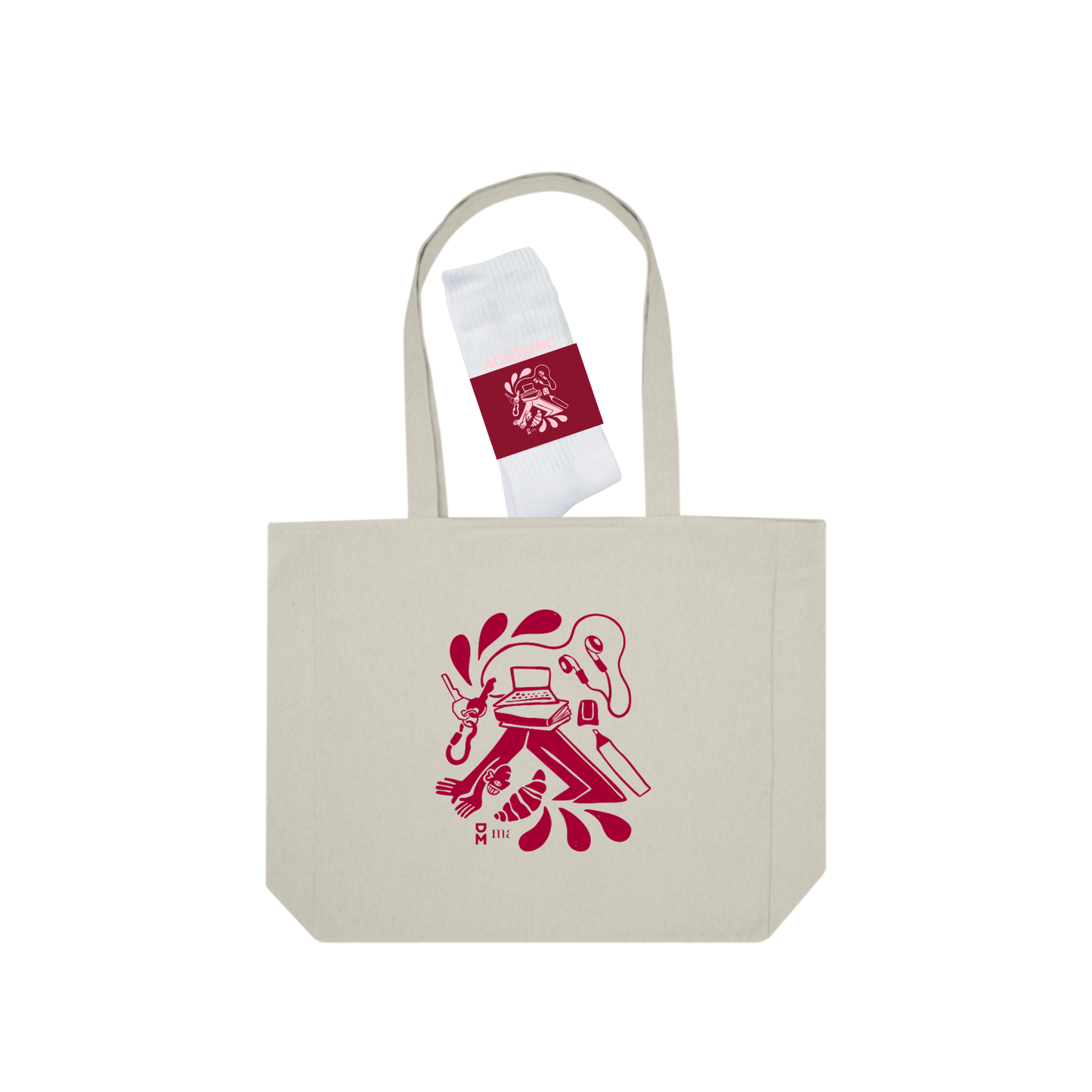 DM&MA Totebag m. Zip + Tennissokker